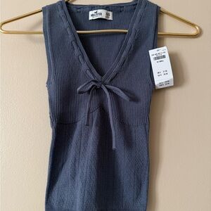 Hollister Women's Bluish Gray Knit Top